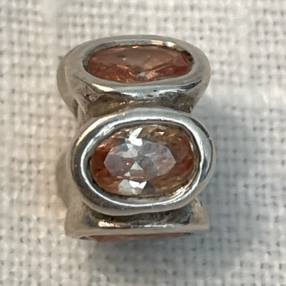 Pandora Jewelry - Authentic Pandora Oval Lights Champagne Zirconia and Silver Charm